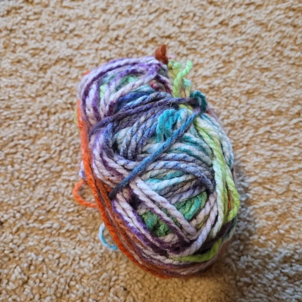 Yarn ball as seen various in color mixed colorful approximate measurement